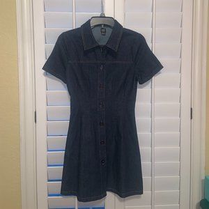 Urban Outfitters BDG Blue Collared Denim Dress Size XS